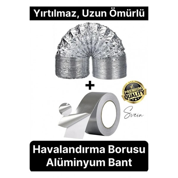  Aspiratör, Davlumbaz, Havalandırma Borusu - 127mmx2mt - Folyo Bant 10 Mt